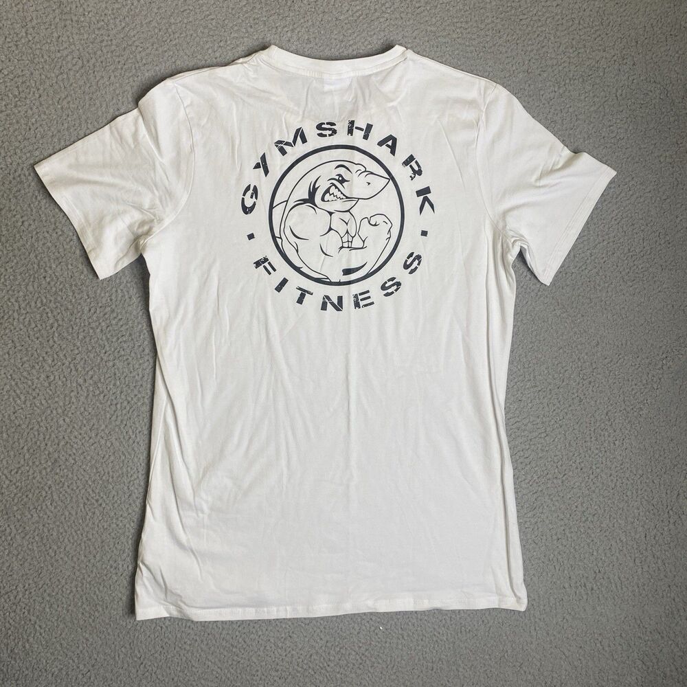 Gymshark Legacy T Shirt Men Large White Graphic Tee Short Sleeve Gym Workout NWT